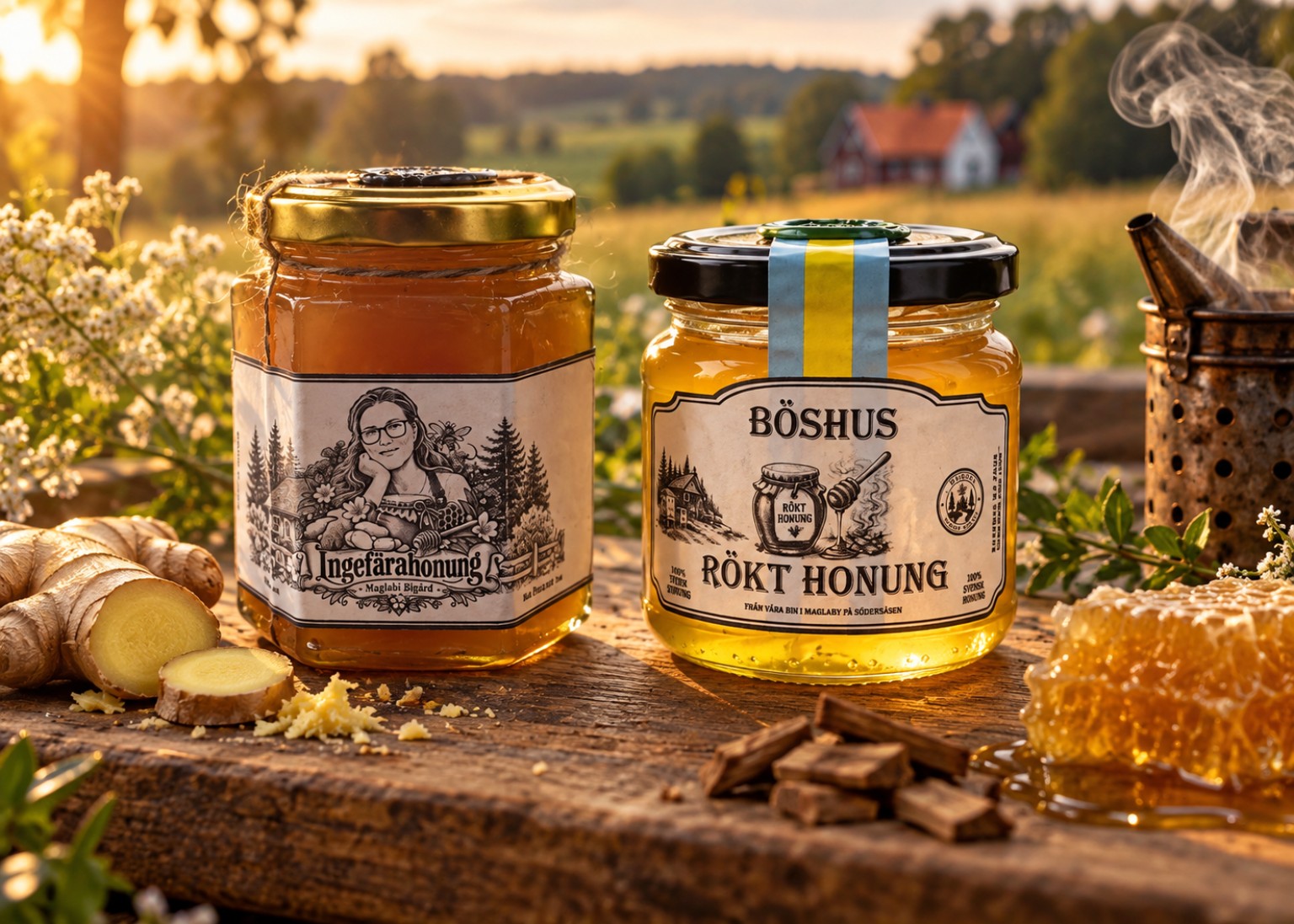 Ingefärahonung och rökt honung från Böshus